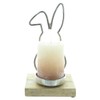 FRANK FLECHTWAREN Tea Light Holder Rabbit Cast Aluminium Mango Wood