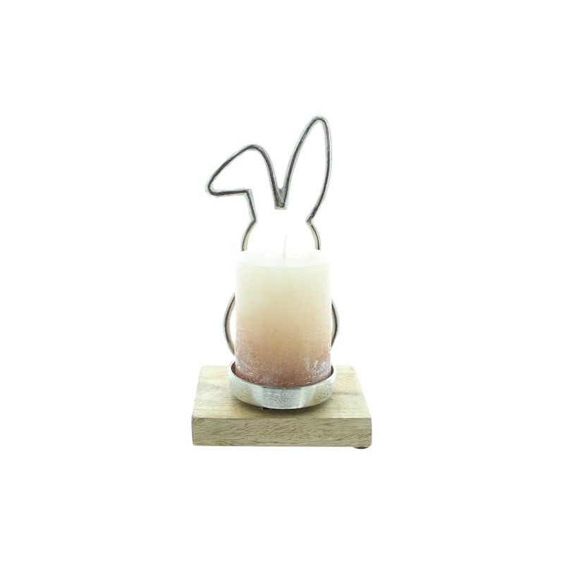FRANK FLECHTWAREN Tea Light Holder Rabbit Cast Aluminium Mango Wood