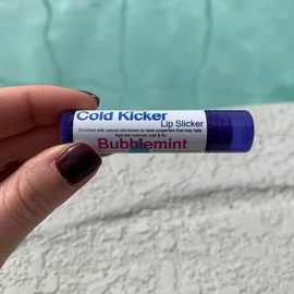 Cold Kicker Lip Slicker, BubbleMint,Soothing and Nourishing,Menthol Action