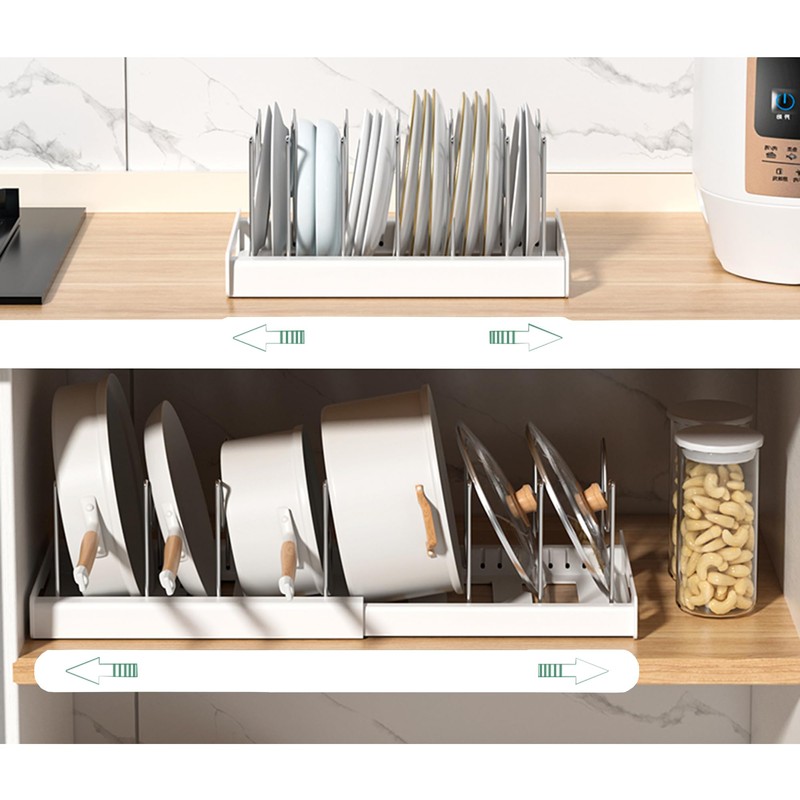 JMBTLUS Expandable Pot and Pan Organizer Rack with 7 Stainless