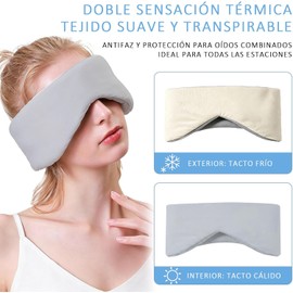 Lumbor37 Antifaz para Dormir, Antifaz de Ojos de Seda, Disponible a Doble Cara, Máscara Acolchada para Dormir Que Se Adapta Al Rostro, con Correas Ajustables, Ideal para Dormir, Viajar, Descansar