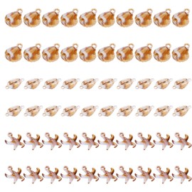 60pcs Natural Seashells Beads Summer Ocean Sea Beads White Cowrie Conch Shells Plated Beads for DIY Crafts Bracelets Earrings Necklaces Jewelry Making Gifts（3 Styles）