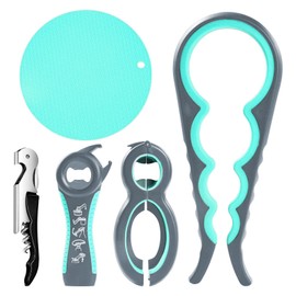 Jar Opener for Weak Hands - 5 Pack Bottle Openers for Arthritis Hands, Can Openers for Arthritic Hands, Top Gadgets Disability Aids and Equipment for Kitchen