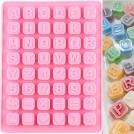 AIBOYA 48 Cavity Alphabet Letter Silicone Candy Molds Number Math Sign Mold For Candy Chocolate