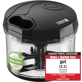 LEBENLANG Vegetable & Onion Slicer - 1 Litre Fruit Chopper Manual & BPA-Free | Black for Onions Cutting Garlic | Multifunctional Kitchen Vegetable Cutter Multi Chopper