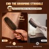 Boar Bristle Slick Back Hair Brush for Men, Women, Natural