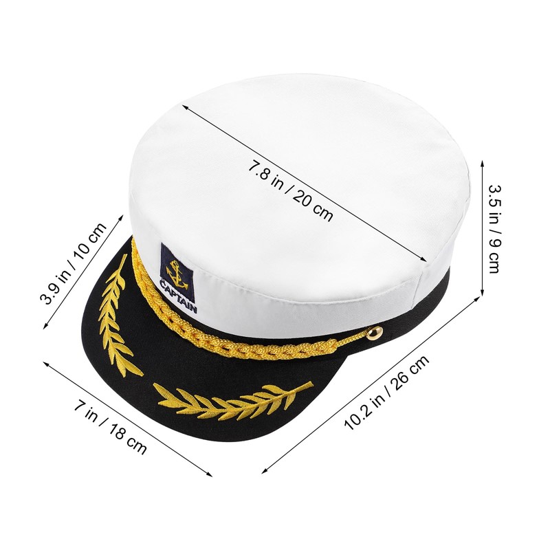 BESTOYARD Gorra capitán Adulto Yate Barco Navegante Capitán Traje Sombrero