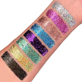 Moon Glitter Gel Holográfico para rostro y cuerpo – 0,40 fl oz – cara con purpurina, Negro, 12ml