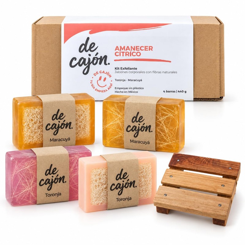 Jabones Exfoliantes con Fibras Naturales · Cítricos · 4 Barras