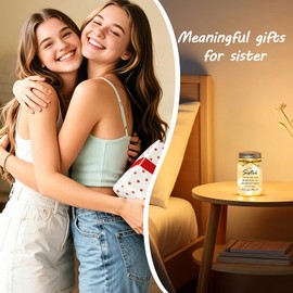 Unique Birthday Gifts for Women, Mason Jar Night Light Home Decor, Friendship Birthday Inspirational Gifts for Daughter Mom Sister Friend (Mason Jars Sister)