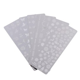 Healvian 6pcs Christmas Nail Stamping Plates Creative Nail Art Templates for Festive Manicure and Pedicure Designs Material for Easy Use and Enjoyment