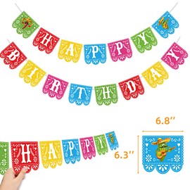 Joy Bang Fiesta Happy Birthday Banner Birthday Party Banner Mexican Theme Birthday Party Banner Decorations Feliz Cumpleanos Banner for Kids Birthday Party Decor