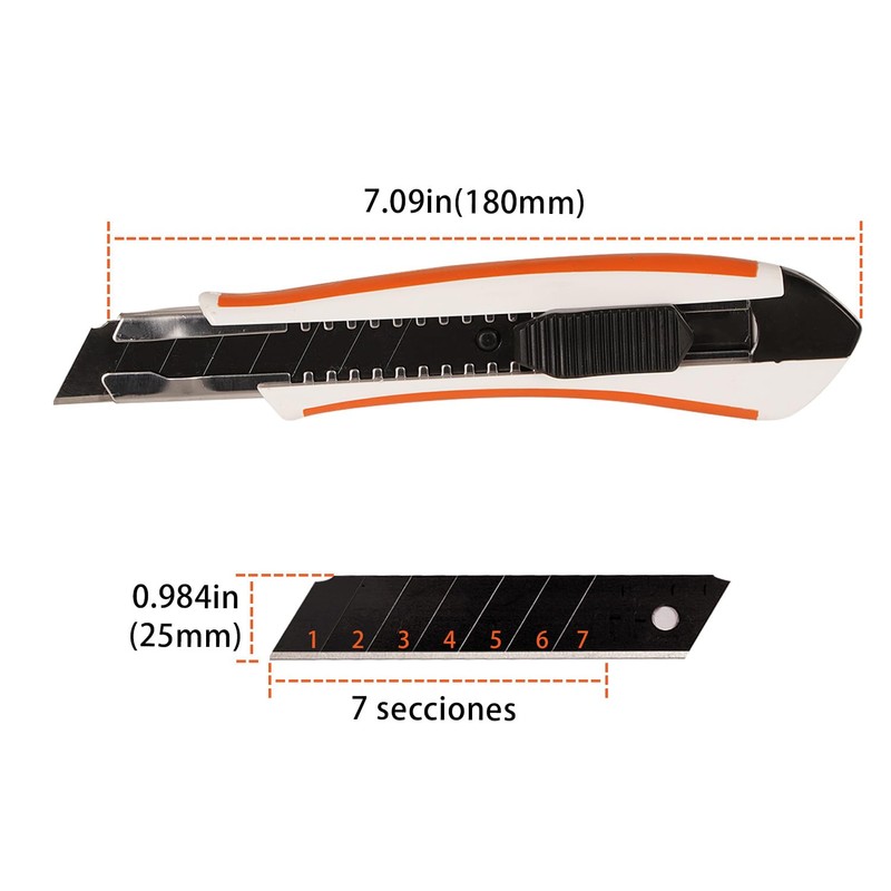 FUMETAX Cutter cuchilla de 25 mm, navajas de acero，fabricadas en