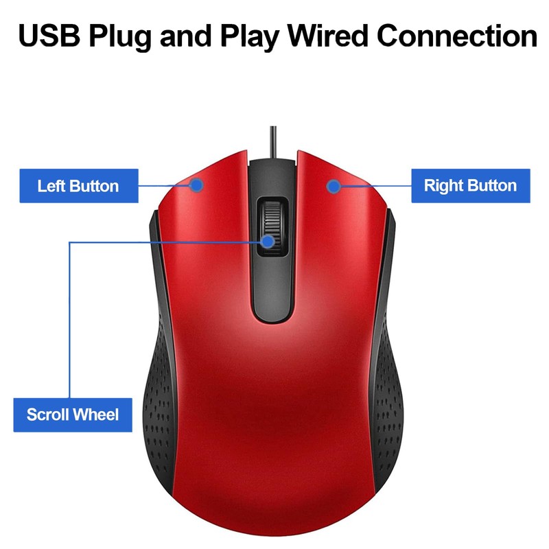 Yadojingcn Wired USB Computer Mouse with Ergonomic Design, USB Computer