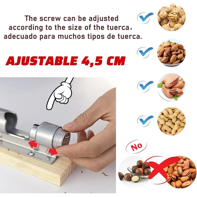 Cascanueces, pinza para nueces, quebrador de nueces, abridor de nuez,