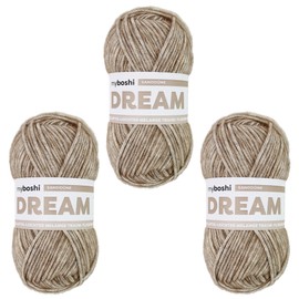 myboshi Dream, airy light yarn with baby alpaca for crochet and knitting, 76% cotton, 22% baby alpaca, 2% merino, 50 g, Ll 95 m brown (sand dune), 3 balls