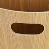 Relaxdays Wooden Waste Paper Bin, Round Rubbish Bin with Handle,