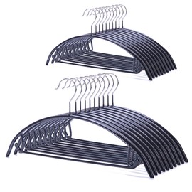 Nature Smile Non Slip PVC Coating Sweater Hangers,Dress Suit Coat Hangers,Shoulder Bump Free Golf T Shirts Clothes Hangers (Black Color 20 Pack)