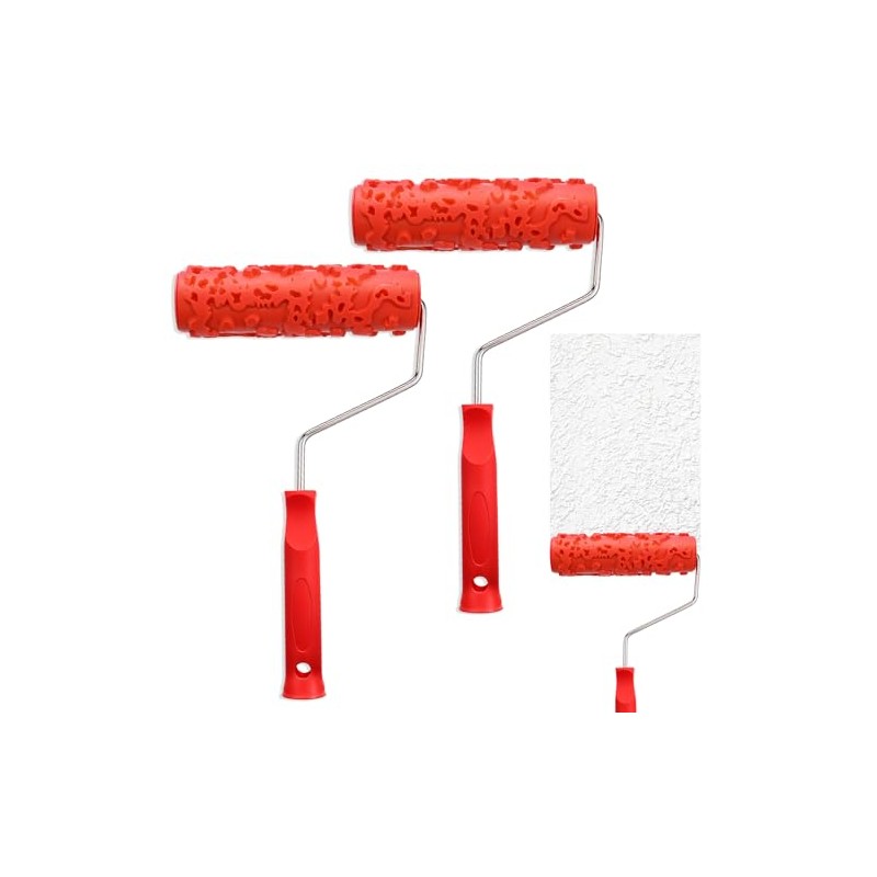 2 Pcs Texture Roller 7'' Drywall Texture Roller Decoration Textured