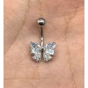 Dragonfly 14 Gage Bow Decor Belly Button Ring Stainless Steel
