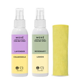 MOXE Yoga Mat Cleaner, 4 Ounces (Lavender Chamomile & Rosemary Lemon, 1 Each)