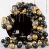 OERJU Black and Gold Round Backdrop Cover Black Golden Sequins