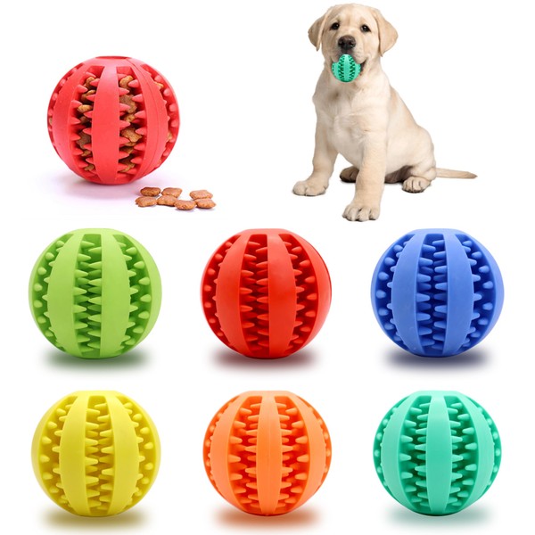 Interactive Dog Treat Ball Toys for Aggressive Chewers Teething Toys