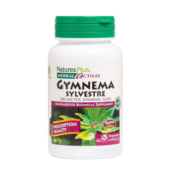 NaturesPlus Herbal Actives Gymnema Sylvestre - 300 mg - Ayurvedic Botanical Supplement - 60 Vegan Capsules (60 Servings)