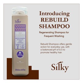 SILKY Technobasic Rebuild Shampoo - Hair Repair Shampoo for Split Ends - Moisturizing Shampoo for Dry - Hydrating, Anti Frizz Formulation – All Natural Shampoo for Deep Nourishment and Repair 250ml