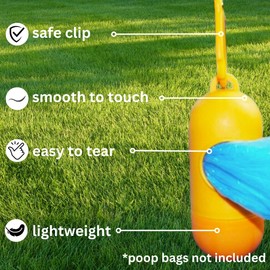 A4DOG Dog Poop Bag Holder, Cute Dog Poop Bag Dispenser for Leash - Quality Dog Waste Bag Holder for Leash - Orange