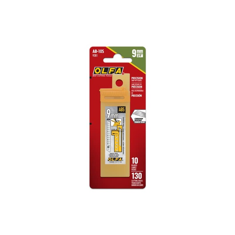 OLFA 9281 AB-10S 9mm Stainless Steel Snap-Off Blade