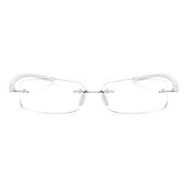 Read Optics Occhiali da Lettura Vista Senza Montatura Uomo/Donna: Graduati con Lenti AntiGraffio/AntiRiflesso/Protezione UV e Aste Claro - Non Cadranno - Leggeri e Resistenti