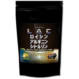 JAY&CO. Muscle Training Supplement LAC Leucine Arginine Citrulline Powder (Lemon, 8.5 oz (240 g)