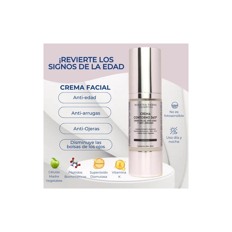 Crema Contorno 360° Ojos labios Con Péptidos Biomiméticos Todo Tipo