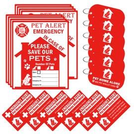 Pet Inside Sticker for House My Pet is Home Stay Alone Key Tag Pet Alert Fire Rescue Wallet Cards for Dogs Emergency Pet Inside Home Window Door Decal