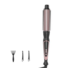 Thermal Brush, Heated Round Brush & Curling Iron with Ceramic Ionic Technology, Hair Tools for Volumizing & Styling, Travel-Friendly Hot Comb with Adjustable Temperature（Rose Gold 1.25 inch）