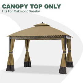 JANCANOPY Replacement Cover for 10X12Ft Oakmont Gazebo L-GZ1188PST-A,Pinehurst Gazebo L-GZ1188PST, Beige
