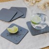 Coaster Set of 6 Slate Grey Coasters (10cm x 10cm).