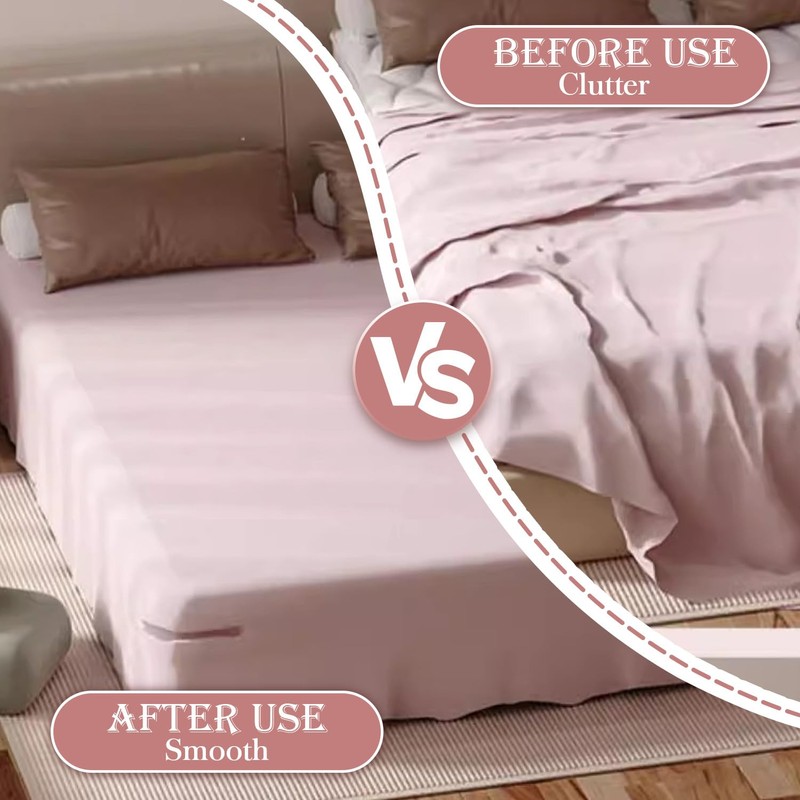 AUOQZ 4Pcs Bed Sheet Holder with Lock Strips, Mattress Bedding