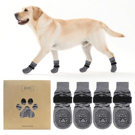 KOOLTAIL Anti Slip Dog Socks to Prevent Licking Paws,Dog Shoes for Hot/Cold Pavement & Hardwood Floors,Traction Control Dog Boots&Paw Protector Grippy Booties for Small Medium Large Senior Dogs, S