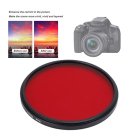 Red Camera Lens Filters, 82mm 77mm 72mm DSLR Digital Camera High Definition Camera Red Full Color Lens Filter Waterproof Oil Proof Camera Lens Filter with Lens Filter Case,for Most of DSLR(72mm)