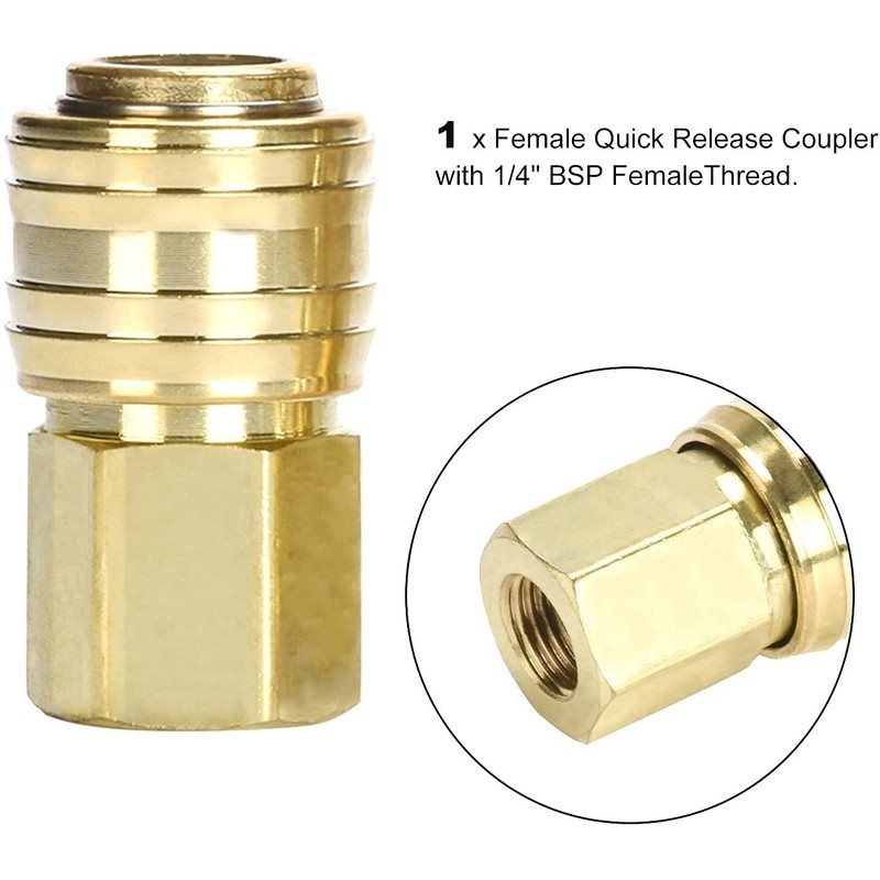 Compressed Air Coupling 1/4 Inch for Compressed Air Connections, Euro