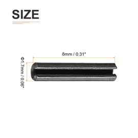 DTGN 1.7 mm x 8 mm (DxL) Slotted Spring Pin - 30 Pack - Good for Car Industry Repair and Machine Projects - Slotted Spring Steel Pin - Silver Tone