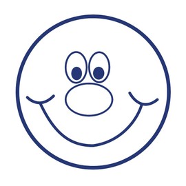 SuperStickers Blue Smiley Face Pre-Inked Stamper,Red,28mm