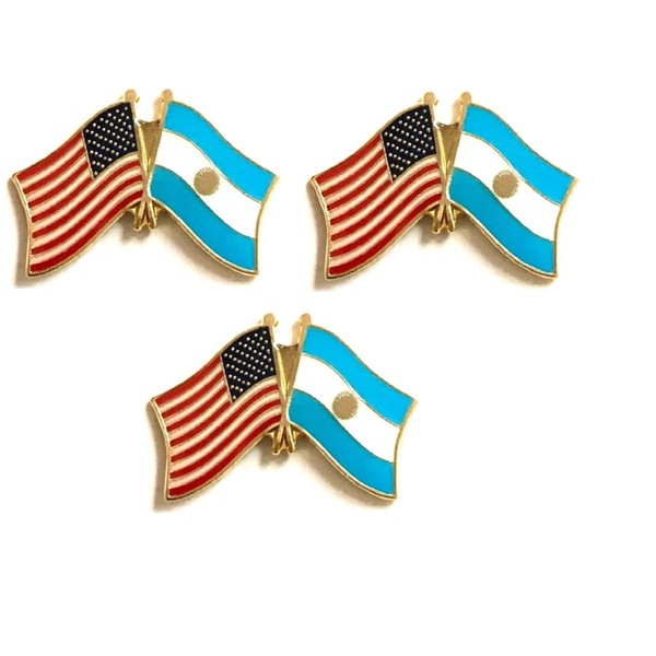 Argentina Flag Pin, Single and Friendship International Waving World Lapel