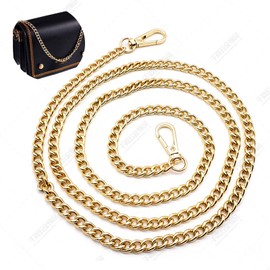 Basetousual Handbag Chains, Handbag Gold Flat Chain, Shoulder Strap Replacement Chain Gold, Bag Chain, Shoulder Bag, Handbag Replacement Chain (Light Gold)