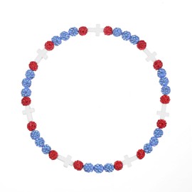 KACAPAO Baseball Cross Necklace Sparkly Elastic Bling Cross Necklace Shiny Rhinestone Baseball Necklace Religious Accessories for Baseball Lovers Players