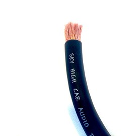 CCA 2/0 Gauge AWG Black Power Ground Wire Sky High Car Audio Sold by The Foot ft