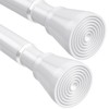 2 Pack White Tension Curtain Rod 30 to 64 Inch,Adjustable
