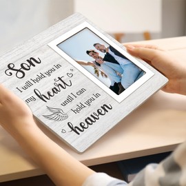 Memorial Gifts for Loss of Son - Memorial Picture Frame - Loss of Son Sympathy Gifts for Mother, 8x10 Photo Frame Fits 4x6 In Photo, Child Loss Memorial Remembrance Condolences Gifts